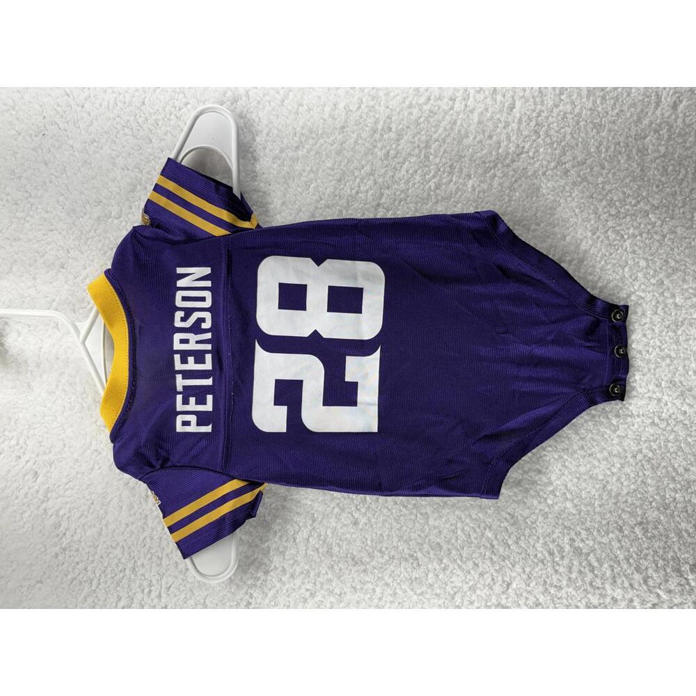 Adrian Peterson #28 Minnesota Vikings Purple Jersey Infant Baby 3-6 Month - Picture 2 of 4